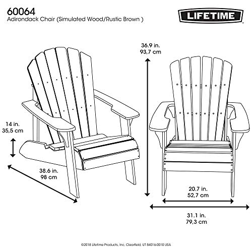 Lifetime 60064 Adirondack Chair, Natural Brown