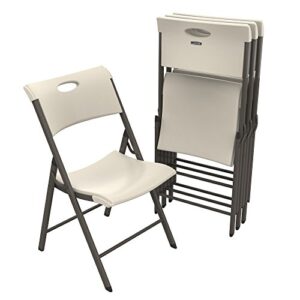 lifetime commercial folding chair, 20.1″ d x 18.5″ w x 33.2″ h, plastic, almond