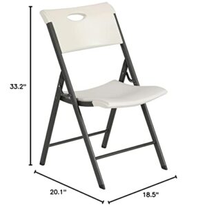 Lifetime Commercial Folding Chair, 20.1" D x 18.5" W x 33.2" H, Plastic, Almond