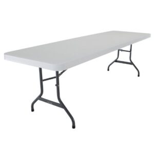 lifetime 22980 folding utility table, 8 feet, white granite