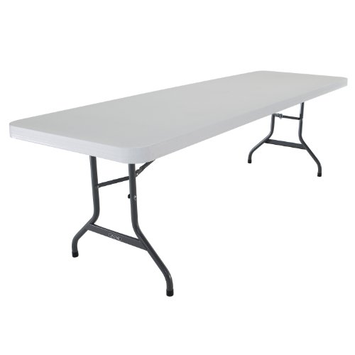 Lifetime 22980 Folding Utility Table, 8 Feet, White Granite