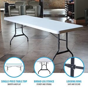 Lifetime 22980 Folding Utility Table, 8 Feet, White Granite