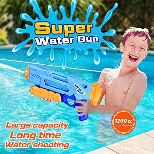 Super Water Guns for Kids Adults - 2 Pack Super Water Blaster Soaker Squirt Guns 1200cc with Excellent Range - Ideas Gift Toys for Summer Outdoor Swimming Pool Beach Sand Water Fighting Play