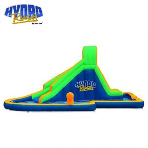 Blast Zone Hydro Rush - Inflatable Water Park with Blower - Curved Slide - Splash Area - Water Cannon - Climbing Wall