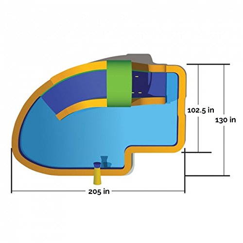 Blast Zone Hydro Rush - Inflatable Water Park with Blower - Curved Slide - Splash Area - Water Cannon - Climbing Wall