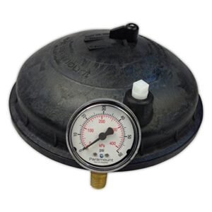 paramount 005-302-4300-03 water valve top w/ pressure gauge – black