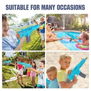 Electric Water Gun Motorized Squirt Guns for Kids & Adults, One-Button Automatic Bursts Water Blaster Soaker 22FT, 180CC Capacity Water Guns Swimming Pool Party Games (Blue)