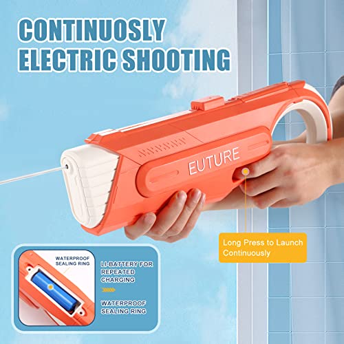 Electric Water Gun, Automatic Water Squirt Guns up to 30 FT Long Range, Water Soaker Gun with 700CC Large Capacity, Waterproof Gun Toys for Summer Pool Swimming Party for Kids & Adults