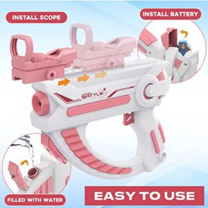 Automatic Water Gun Electric Squirt Water Blaster Guns Soaker Squirt Summer Squirt Shooter Gun Toy Water Gun for Girls Outdoor Swimming Beach Water Fighting Toys