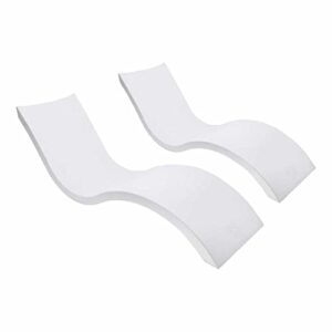 ledge lounger – signature chaise – inside pool & sun shelf lounge chair – designed for shallow shelves up to 9” – compatible with all pool types – poolside & sun deck tanning – set of 2 – white