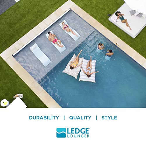 Ledge Lounger - Signature Chaise - Inside Pool & Sun Shelf Lounge Chair - Designed for Shallow Shelves Up to 9” - Compatible with All Pool Types - Poolside & Sun Deck Tanning - Set of 2 - White