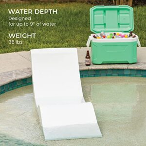 Aqua Outdoors - in-Pool Chaise Lounger - Pool & Sun Shelf Lounge Chair - Designed for Water Depths Up to 9” - Compatible with All Pool Types - Poolside & Sun Deck Tanning - Set of 2 - White Granite