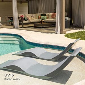 Aqua Outdoors - in-Pool Chaise Lounger - Pool & Sun Shelf Lounge Chair - Designed for Water Depths Up to 9” - Compatible with All Pool Types - Poolside & Sun Deck Tanning - Set of 2 - White Granite