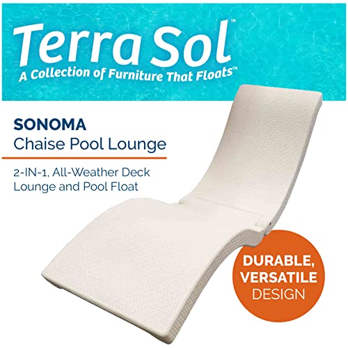 SwimWays Terra Sol Sonoma 2-in-1 Pool Float and Patio Chaise Lounge Chair, White