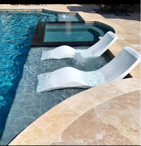 Aqua Outdoors - in-Pool Chaise Lounger - Inside Pool & Sun Shelf Lounge Chair - Designed for Water Depths Up to 9” - Compatible with All Pool Types - Poolside & Sun Deck Tanning - Classic White