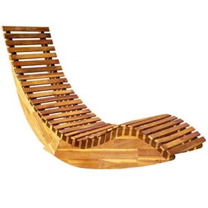 cucunu Chase Lounge Outdoor I Durable, Reliable Acacia Wood Patio Lounge Chair Furniture I Rocking Sun Lounger Chair for Sunbathing I Patio Lounge Chair