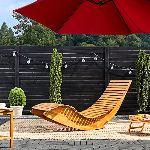 cucunu Chase Lounge Outdoor I Durable, Reliable Acacia Wood Patio Lounge Chair Furniture I Rocking Sun Lounger Chair for Sunbathing I Patio Lounge Chair