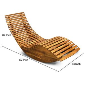 cucunu Chase Lounge Outdoor I Durable, Reliable Acacia Wood Patio Lounge Chair Furniture I Rocking Sun Lounger Chair for Sunbathing I Patio Lounge Chair