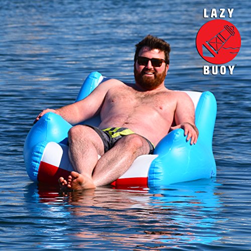 GoFloats Lazy Buoy Floating Lounge Chair with Cup Holders - The Most Comfortable Pool Float Ever