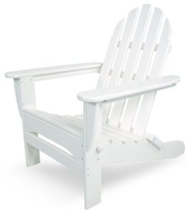 polywood ad5030wh classic folding adirondack chair, white