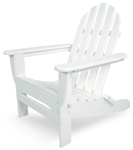 POLYWOOD AD5030WH Classic Folding Adirondack Chair, White