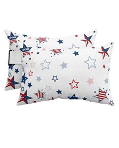 prime leader recliner head pillow ledge loungers chair pillows with insert american flag stars 4th of july independence day lumbar pillow with adjustable strap outdoor waterproof patio pillows, 2 pcs