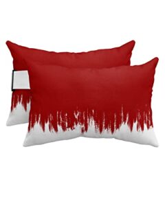 recliner head pillow ledge loungers chair pillows with insert red abstract paint lumbar pillow with adjustable strap outdoor waterproof patio pillows for couch beach pool office chair, 2 pcs