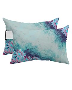 recliner head pillow ledge loungers chair pillows with insert gradient floral mottled retro pattern lumbar pillow with adjustable strap outside patio decorative garden cushion for bench couch, 2 pcs