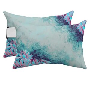 Recliner Head Pillow Ledge Loungers Chair Pillows with Insert Gradient Floral Mottled Retro Pattern Lumbar Pillow with Adjustable Strap Outside Patio Decorative Garden Cushion for Bench Couch, 2 PCS