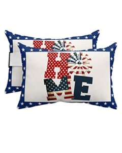 recliner head pillow ledge loungers chair pillows with insert independence day farmhouse home american flag lumbar pillow with adjustable strap outdoor waterproof patio pillows for beach pool, 2 pcs