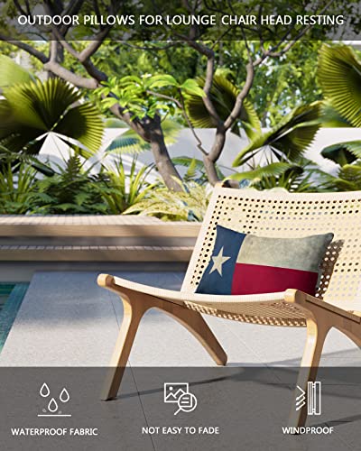 Recliner Head Pillow Ledge Loungers Chair Pillows with Insert Rustic America National Flag Lumbar Pillow with Adjustable Strap Outdoor Waterproof Patio Pillows for Beach Pool Chair, 2 PCS