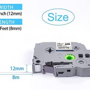 4PK Tz Tape 12mm 0.47 Laminated Clear TZe-131 TZe131 Compatible for Brother Label Maker Tape 12mm 0.47 Clear TZ-131 1/2 inch x 26.2 ft Black on Clear Laminated Tape for Ptouch PT-D210 PT-D200 H100