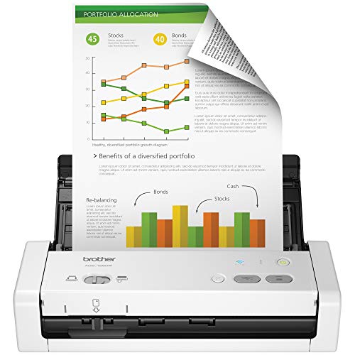 Brother Wireless Portable Compact Desktop Scanner, ADS-1250W, Easy-to-Use, Fast Scan Speeds, Ideal for Home, Home Office or On-the-Go Professionals