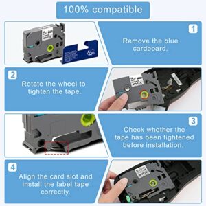 Absonic 6-Pack Tz Tape 12mm 0.47" Laminated White Compatible for Brother TZe-231 TZ-231 TZe231 P Touch Label Tape Tze 12mm White for PT-D210 PT-D220 PT-H110 PT-2040C PTD400 PTD600 PTD610BT Label Maker