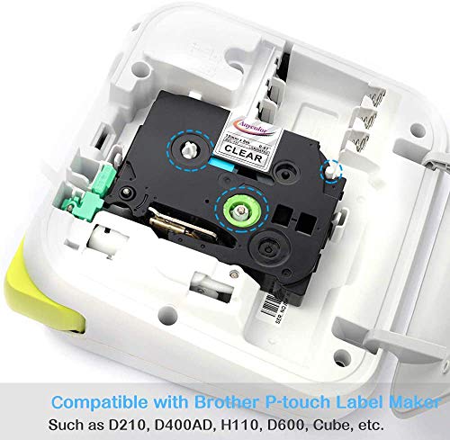 Anycolor TZ-131 TZ Tape 12mm 0.47 Laminated Clear Label Maker Tape Replacement for Brother Ptouch TZe-131 TZe131 Tape, Work with P Touch PT-D210 PTH110 PTD220 PTD410 PTD400 PTD600 Label Maker, 5-Pack