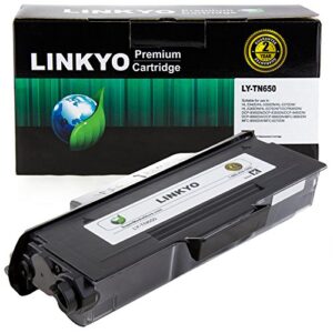 linkyo compatible toner cartridge replacement for brother tn650 tn-650 tn620 (black, high yield)