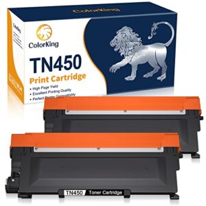 colorking tn450 tn 450 compatible toner cartridge replacement for brother tn450 tn420 tn-450 toner for fax-2840 2940 mfc-7240 hl-2270dw hl-2280dw hl-2230 hl-2240 mfc-7860dw dcp7065dn printer(2 black)