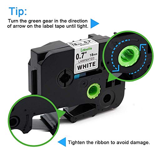 Labelife Compatible 3/4 Inch Label Tape Replacement for Brother P Touch 18mm Label Tape TZe-241 TZe TZ Tape 0.7 Laminated White TZe241 for Brother Ptouch PTD600 PTD400AD PT-P710BT Label Maker, 4-Pack