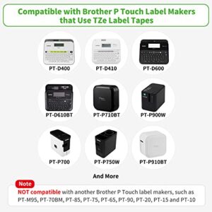 Labelife Compatible 3/4 Inch Label Tape Replacement for Brother P Touch 18mm Label Tape TZe-241 TZe TZ Tape 0.7 Laminated White TZe241 for Brother Ptouch PTD600 PTD400AD PT-P710BT Label Maker, 4-Pack