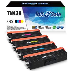 ink e-sale compatible toner replacement for brother tn436 super high (kcmy, 4-pack), use for brother mfc-l8900cdw mfc-l8610cdw hl-l8360cdwt hl-l8260cdw hl-l8360cdw hl-l9310cdw mfc-l9570cdw printer