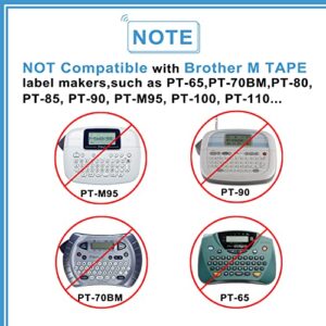 5-Pack TZe TZ Tape Compatible with Brother P Touch Label Tape 12mm 0.47 Inch Laminated(White,Berry Pink,Purple,Pink,Blue),for Ptouch PT-D210 H110 D600 D220 D410 Label Maker