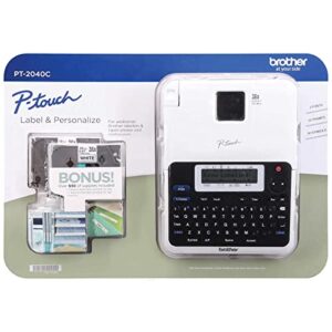 brother p-touch monochrome label maker pt-2040c with additional two tapes (tze-131, tze-231)