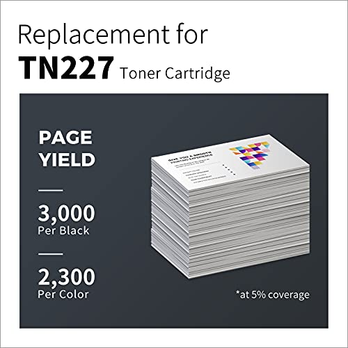 TN227 TN-227BK/C/M/Y High Yield LemeroUexpect Compatible Toner Cartridge Replacement for Brother TN227 TN-227 TN227BK TN223 for MFC-L3770CDW HL-L3270CDW HL-L3290CDW MFC-L3750CDW HL-L3210CW Printer, 5P