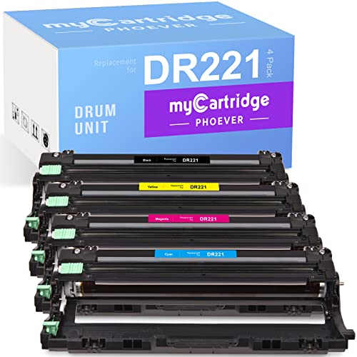 myCartridge PHOEVER DR221CL Remanufactured Drum Unit Replacement for Brother DR221 DR-221 DR-221CL DR225 for HL-3140CW HL-3170CDW MFC-9130CW MFC-9330CDW Printer (Black ,Cyan ,Magenta ,Yellow ,4-Pack)