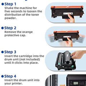 TN760 6000 Pages 2 Packs Toner Cartridge Replacement with Chip for Brother TN-730 TN-760 Black High Yield for DCP-L2550DW HLL2395DW MFCL2710DW MFC-L2750DW Printer