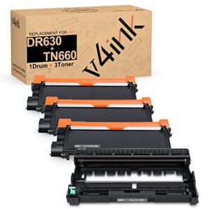 v4ink compatible dr630 tn660 set replacement for brother dr630 drum tn660 toner (1d+ 3t) for brother hl-l2300d l2320d l2360dw l2380dw mfc l2700dw l2720dw l2740dw tray_toners_cartridges_printer