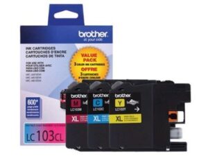brother high yield c/m/y ink combo pack (includes 1 each of oem# lc103c, lc103m, lc103y) (3 x 600 yield)