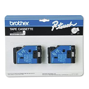 2/pack 1/2″ (12mm) black on white p-touch tc tape for brother pt-10, pt10 label maker
