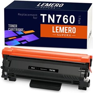 lemerosuperx tn760 compatible toner cartridges replacement for brother tn730 tn 760 tn760 work for mfc-l2710dw hl-l2350dw mfc-l2750dw hl-l2395dw (black, 1 pack)