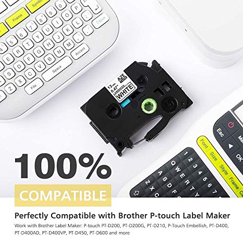 Replacement for Brother P-Touch Label Maker Tape TZe 12mm 0.47 Laminated Tape Compatible with Brother P Touch Label Maker PT-D210 D220 H110 PT-D400AD P710BT TZe-231 Pastel Tape Cassette 6 Pack